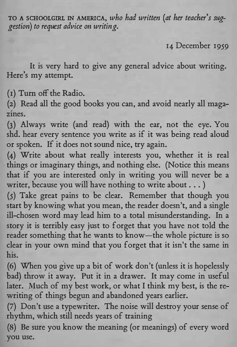 C.S. Lewis's tips for writing