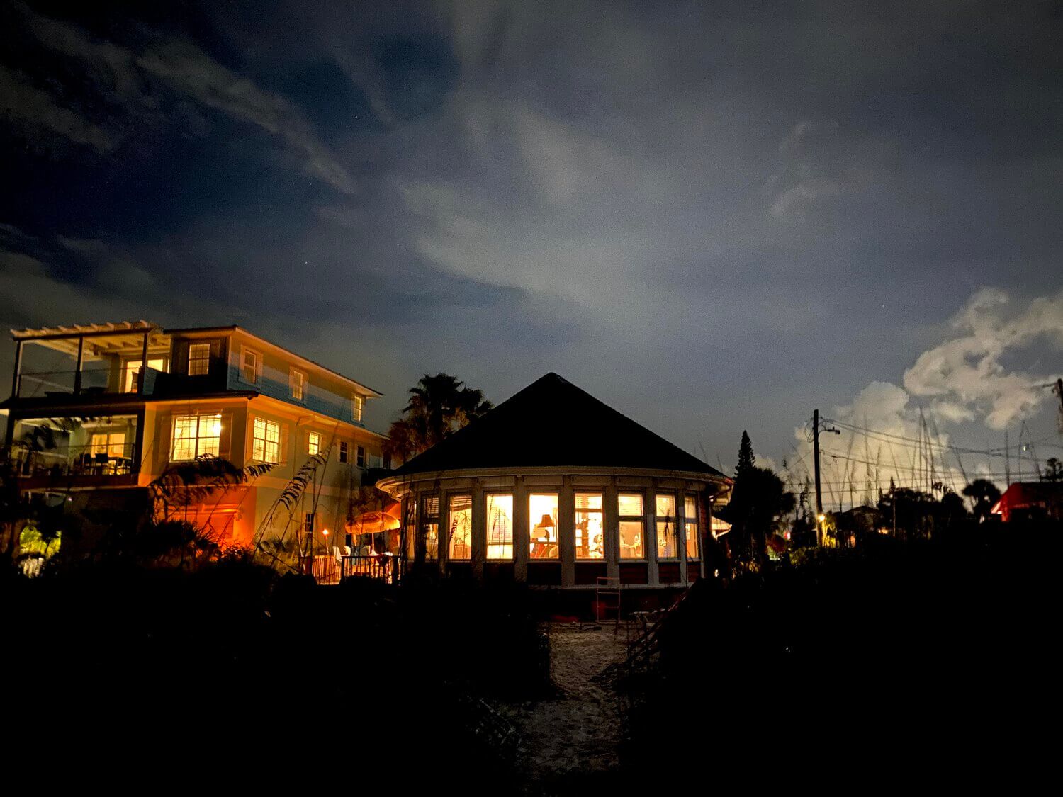 Our beach house at night