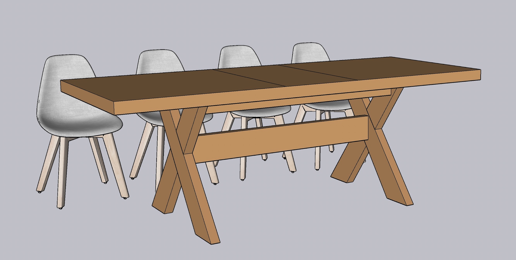 White oak dining table