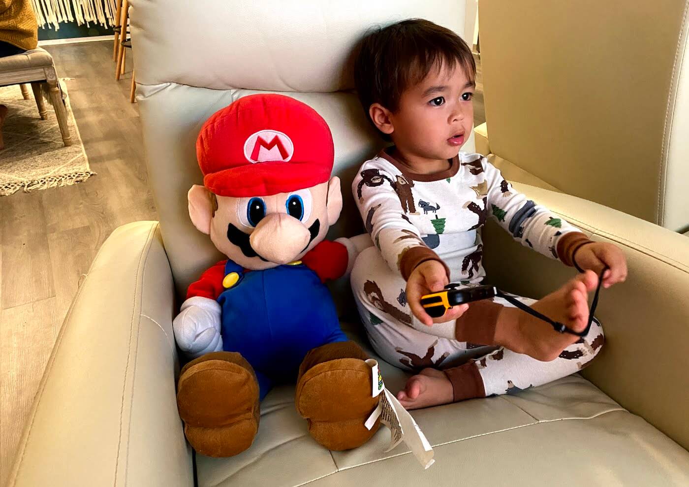 Sitting with Mario