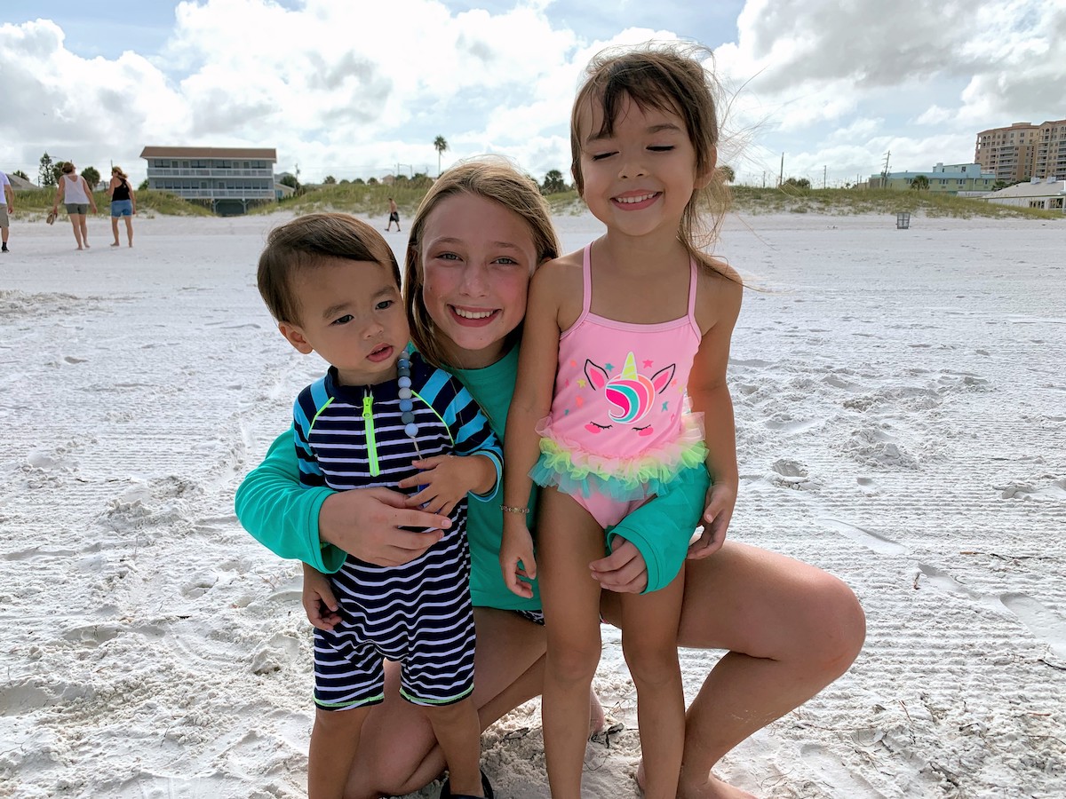 Kids on the beach for Labor Day