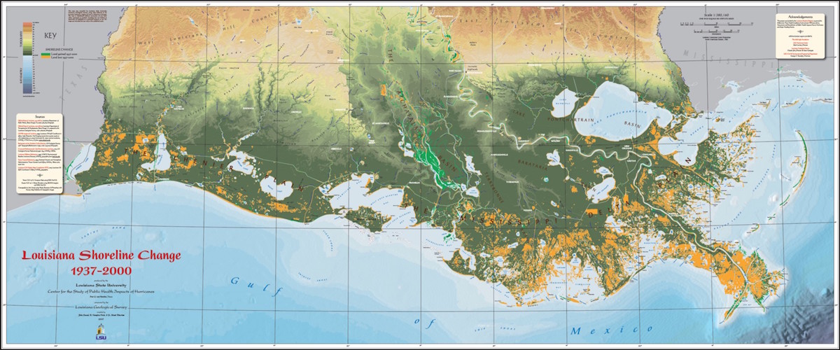 Louisiana's moving edges