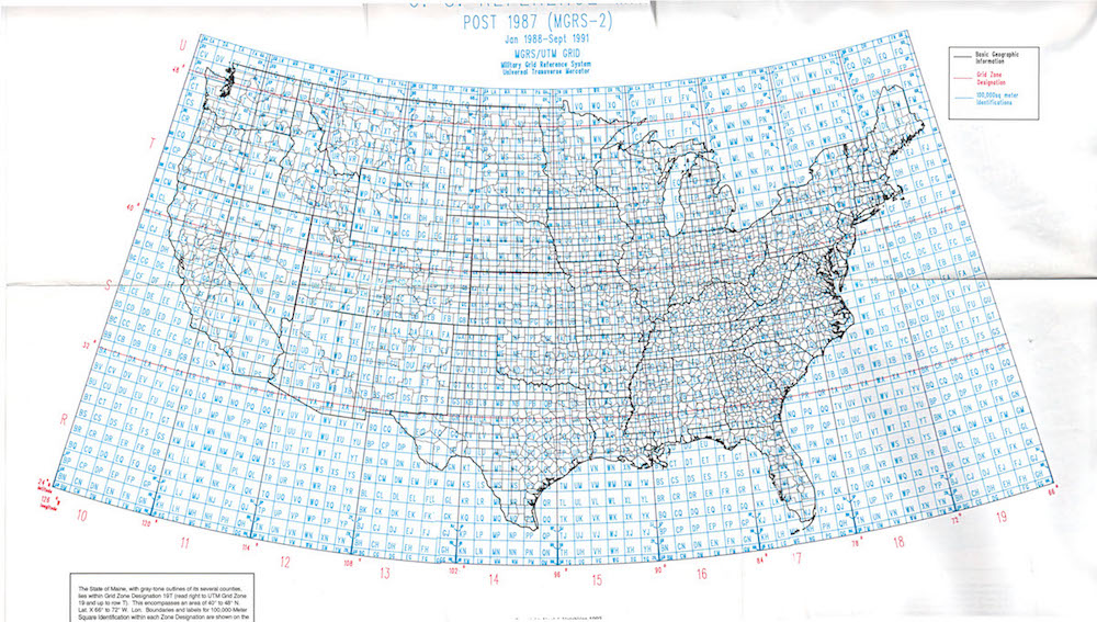 MGRS grid coverage in the US