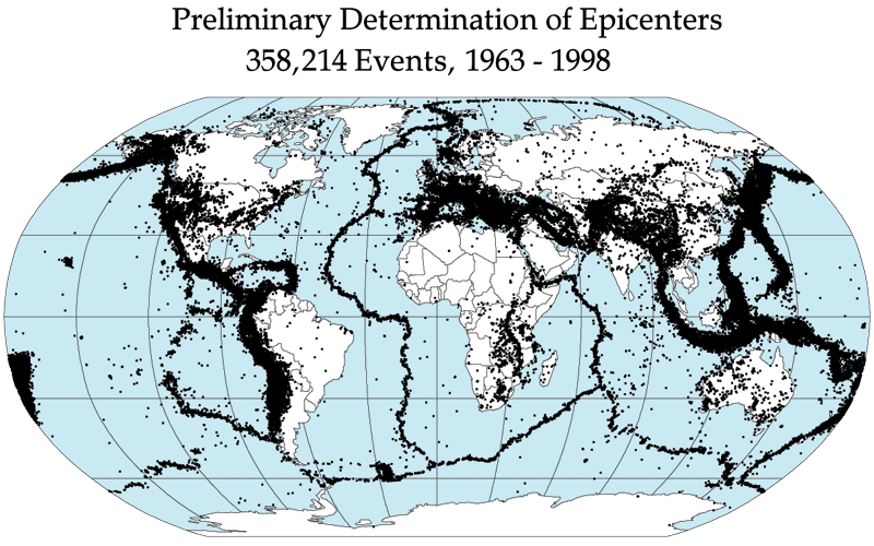 Quake epicenters